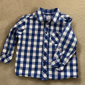 Boys Polarn O Pyret checked button down shirt size 1 - 1.5 yrs